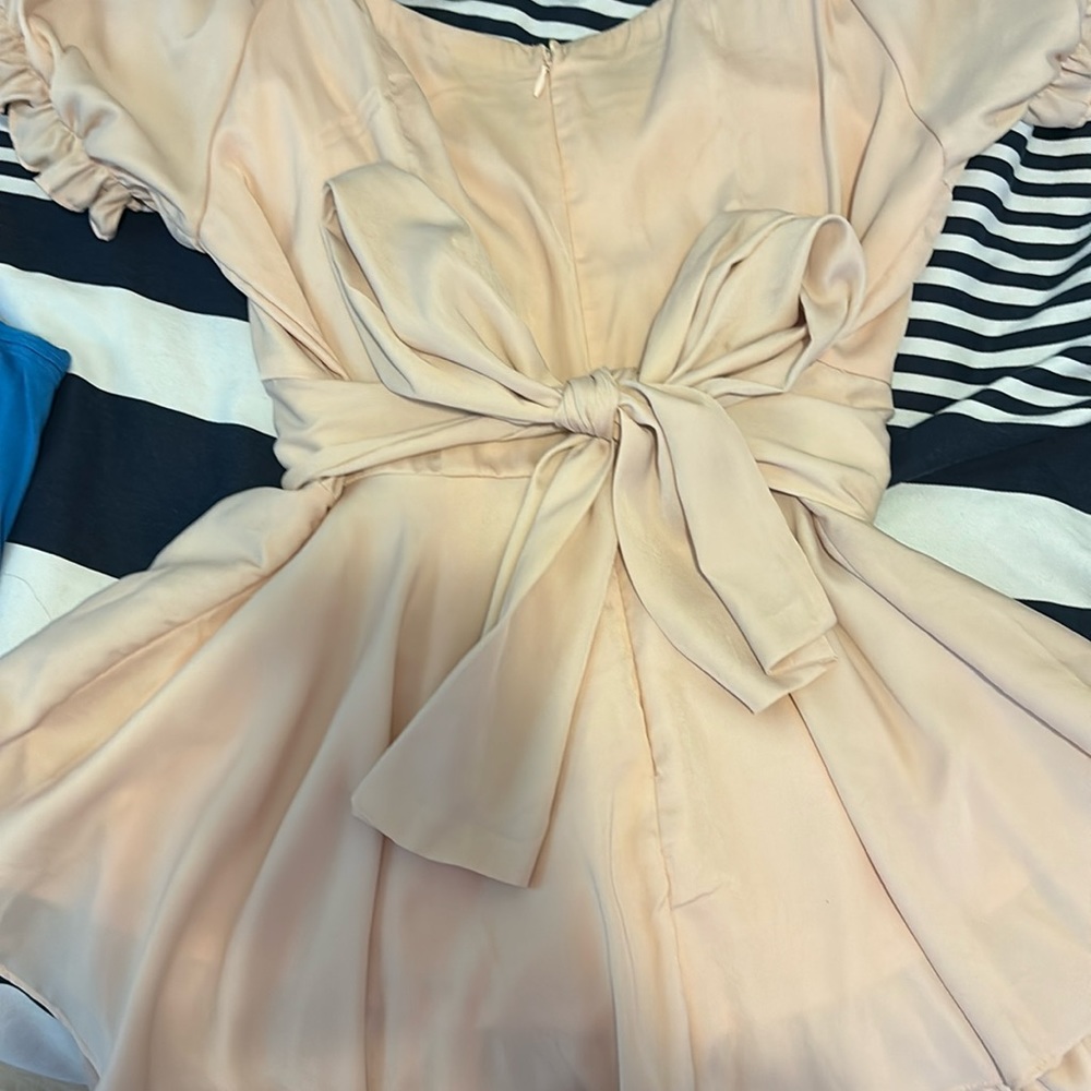 Glossy pink short dress